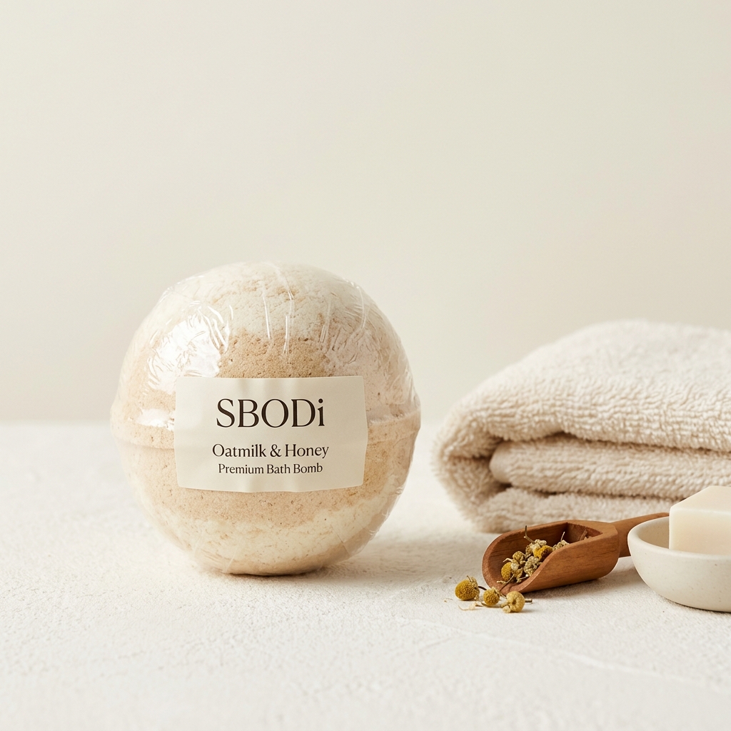 Packaged Oatmilk & Honey Premium Bath Bomb by SBODi