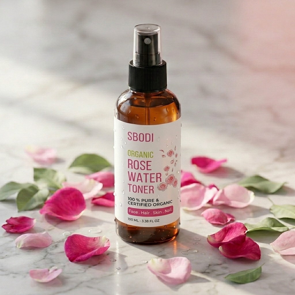 USDA Organic Moroccan Rose Water Toner by Sbodi Hero Image
