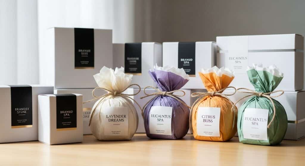 bath bomb packaging and branding design - SBODi