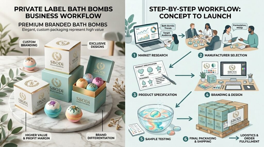 private label bath bombs demand and step by step production process