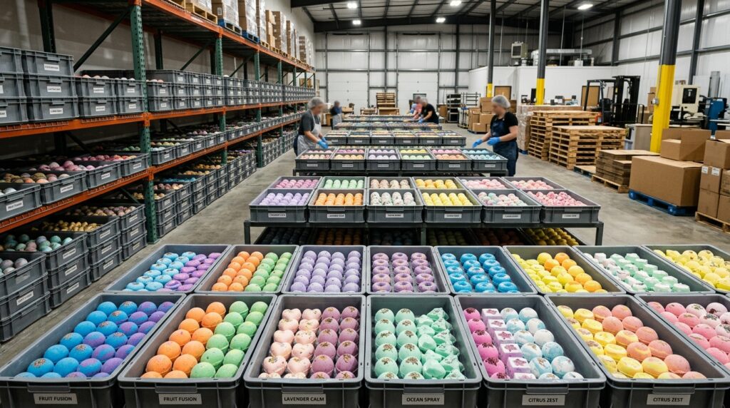 wholesale bath bombs bulk production and packaging