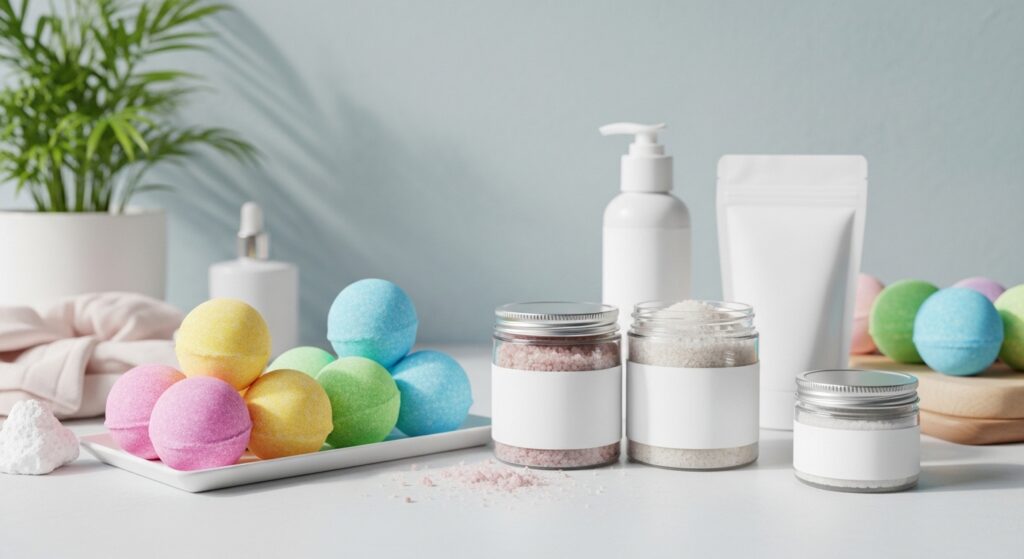 private label bath bombs and skincare products for branding - sbodi 