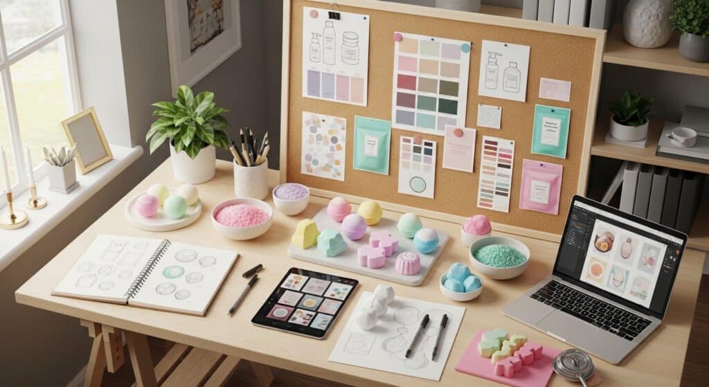 Private label bath bombs and body product branding setup