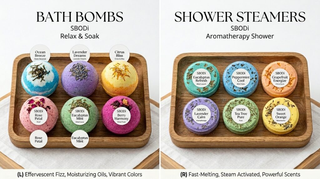 Bulk shower steamers compared with wholesale bath bombs