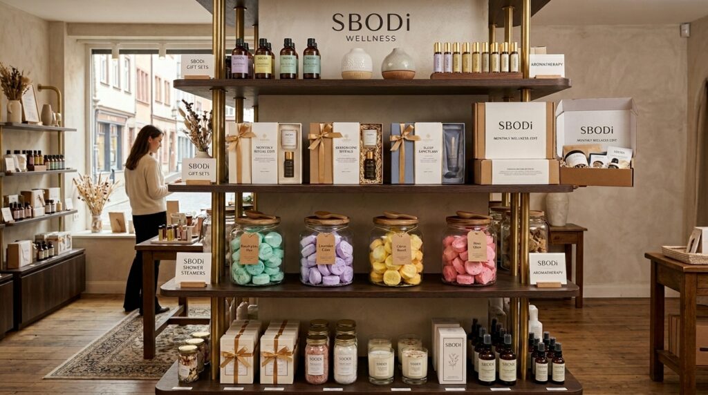 Retailers selling bulk shower steamers in wellness stores