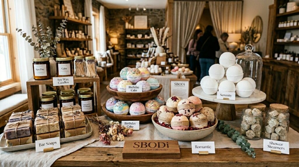 Popular bath and body products sold with shower steamers