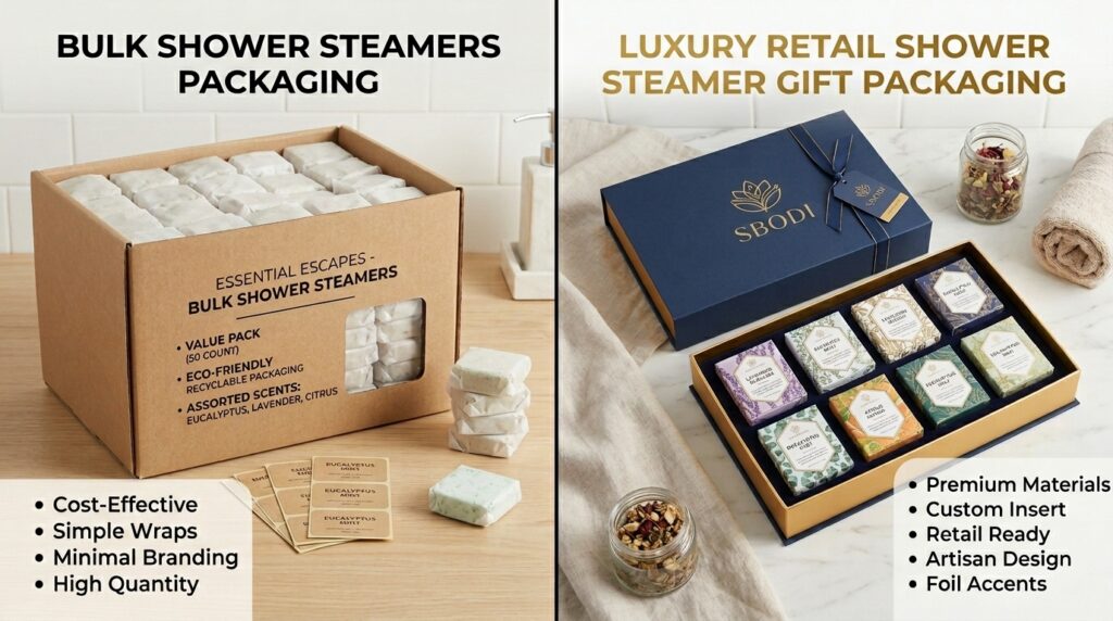 bulk shower steamers vs retail packs