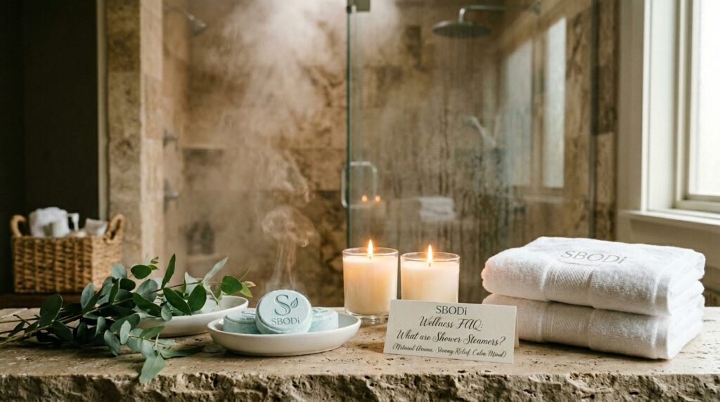 Luxury spa aromatherapy shower steamers setup