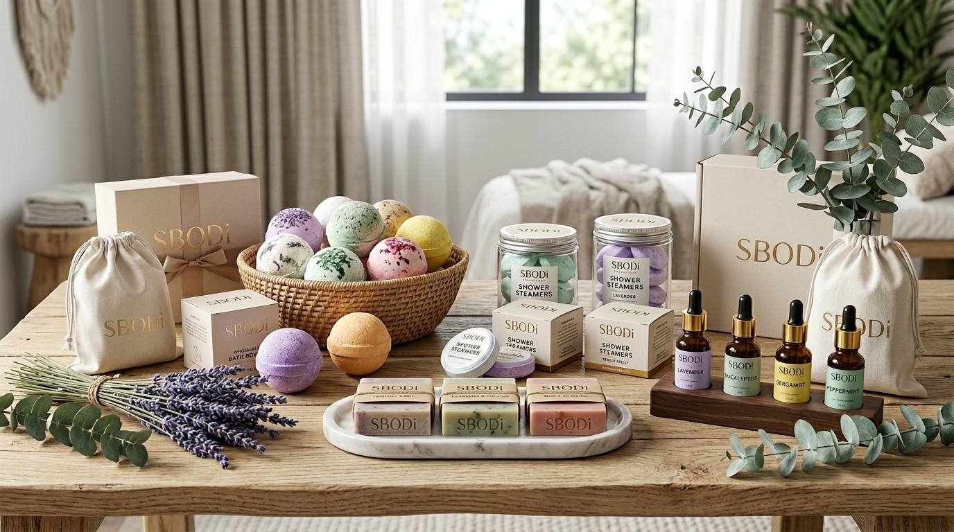 Private label shower steamers and wholesale bath products for wellness brands