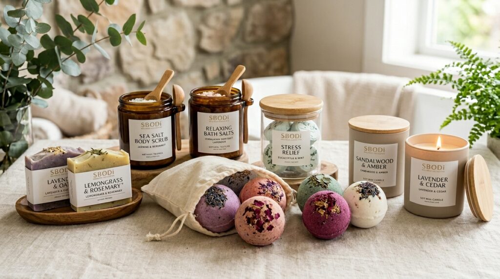 Wholesale bath products paired with shower steamers