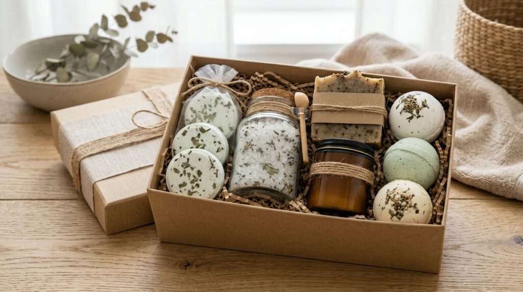 Shower Steamers Eucalyptus: Benefits for Relaxation and Stress Relief 8 Eucalyptus shower steamers gift set with bath salts and candles