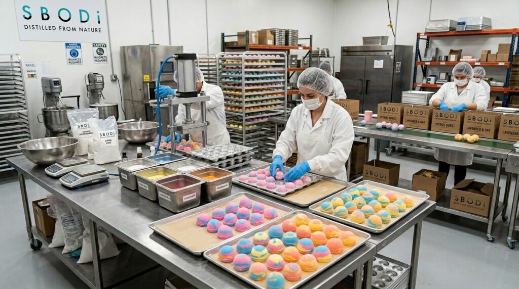 Private Label Bath Bombs USA for Boutique Brands 1 bath bomb manufacturer production process