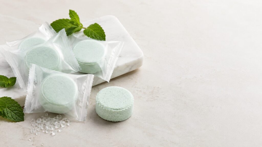Peppermint Shower Steamers: Uses and Buying Guide 4 SBODI peppermint shower steamers with menthol in sealed product packaging