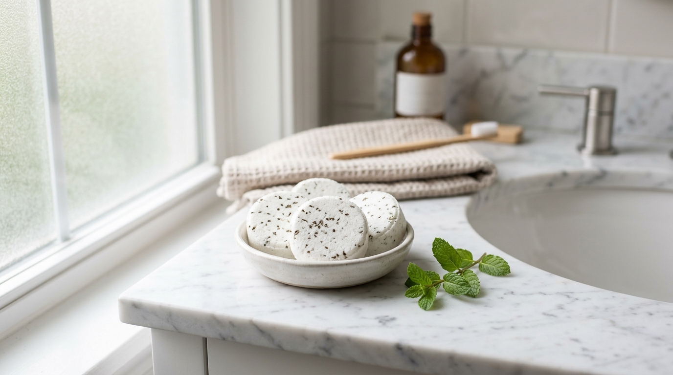 Peppermint shower steamers for a fresh morning shower routine
