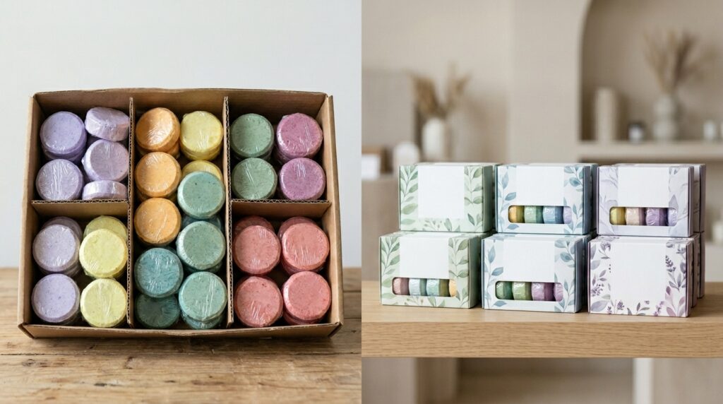 Bulk Shower Steamers vs Retail Packs, Which Is Better for Brands? 4 Bulk shower steamers compared with retail shower steamer packs