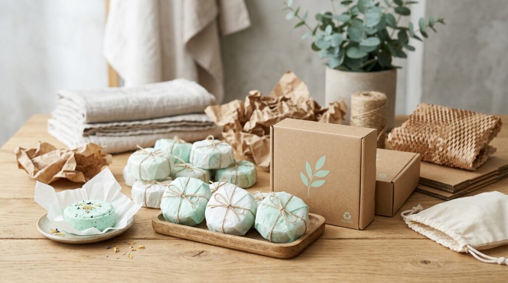 Peppermint Shower Steamers for Morning Energy and Focus 6 Individually wrapped peppermint shower steamers packaging