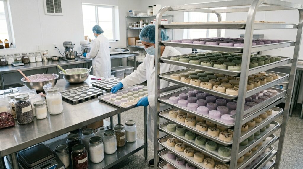 Why Businesses Choose Wholesale Shower Steamers USA Suppliers 9 Wholesale shower steamers manufacturing process in clean bath and body production space