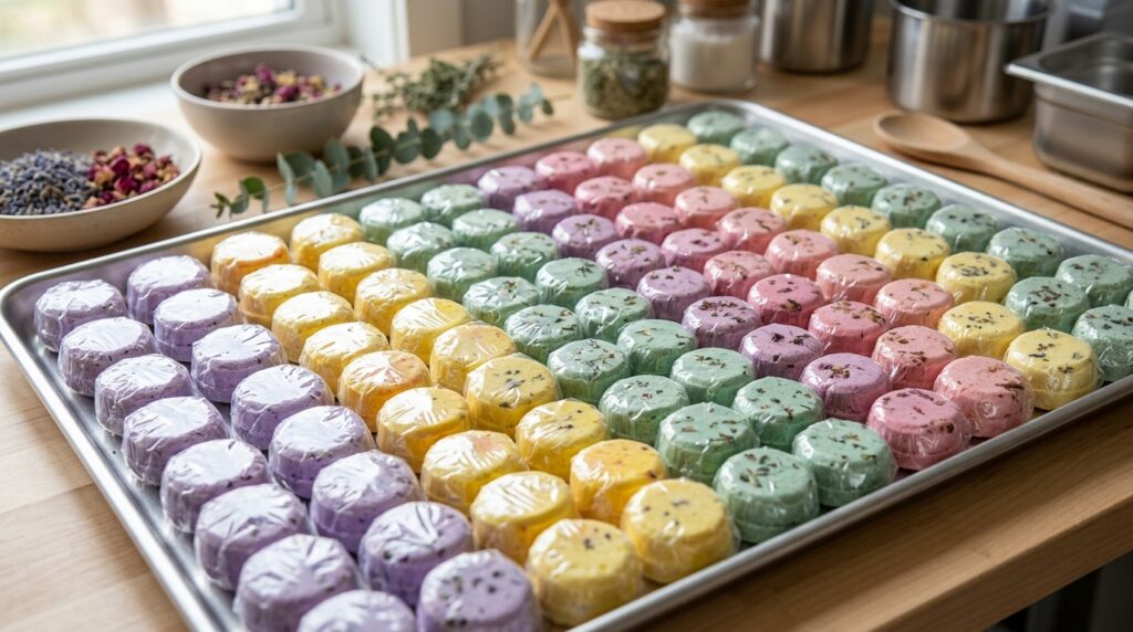 Bulk Shower Steamers vs Retail Packs, Which Is Better for Brands? 1 Bulk shower steamers individually wrapped for wholesale and private label use