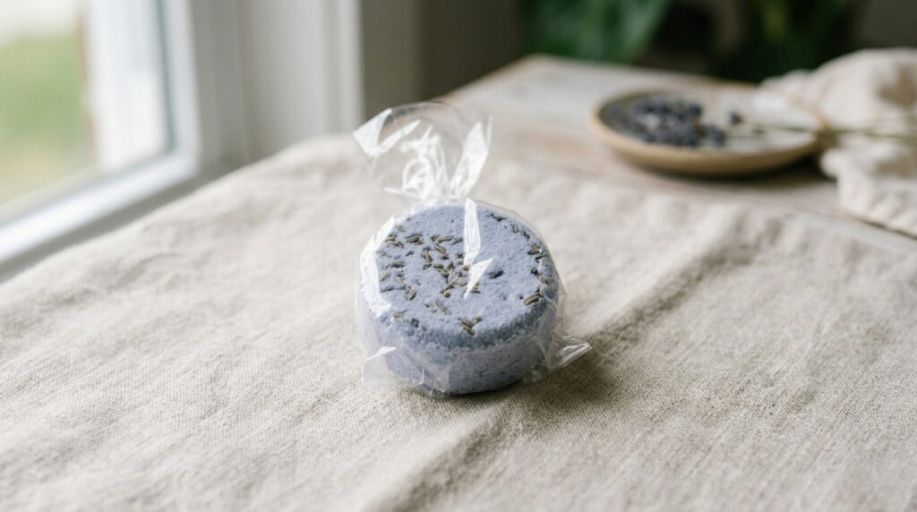 Shower Steamers Individually Wrapped, Why Customers Prefer Them 1 individually wrapped shower steamer tablets in clear packaging