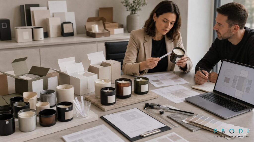 Private label candle development and sample evaluation process