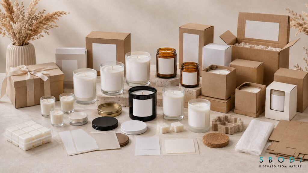 Wholesale Candles: Complete Guide for Retailers, Boutiques, and Private Label Brands 14 retail ready wholesale candle collection with packaging and shipping boxes