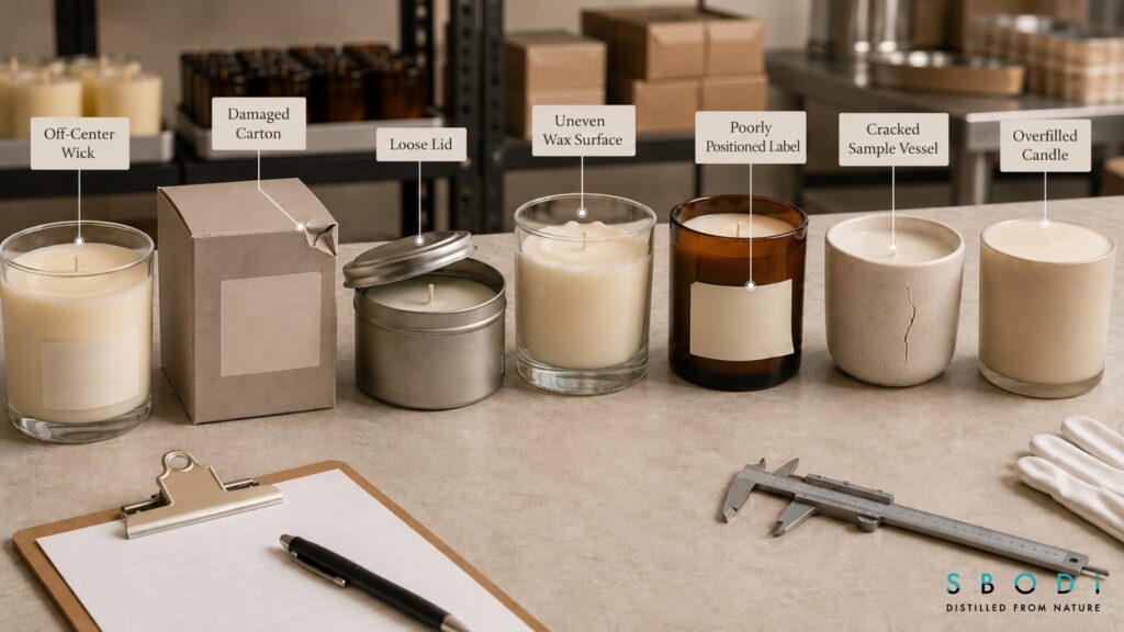 Common private label candle manufacturing and packaging defects