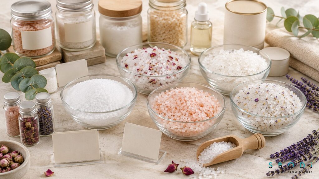 How to Create a Luxury Private Label Bath Salts Brand 3 Mineral salt bases for private label bath salts formulation