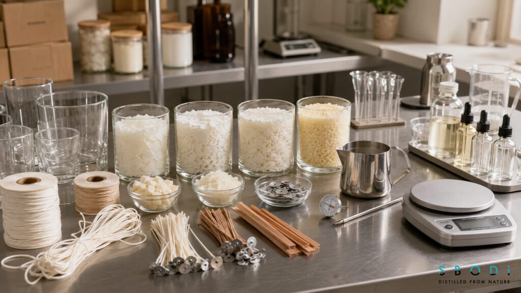 Candle wax types and wick selection for wholesale candles