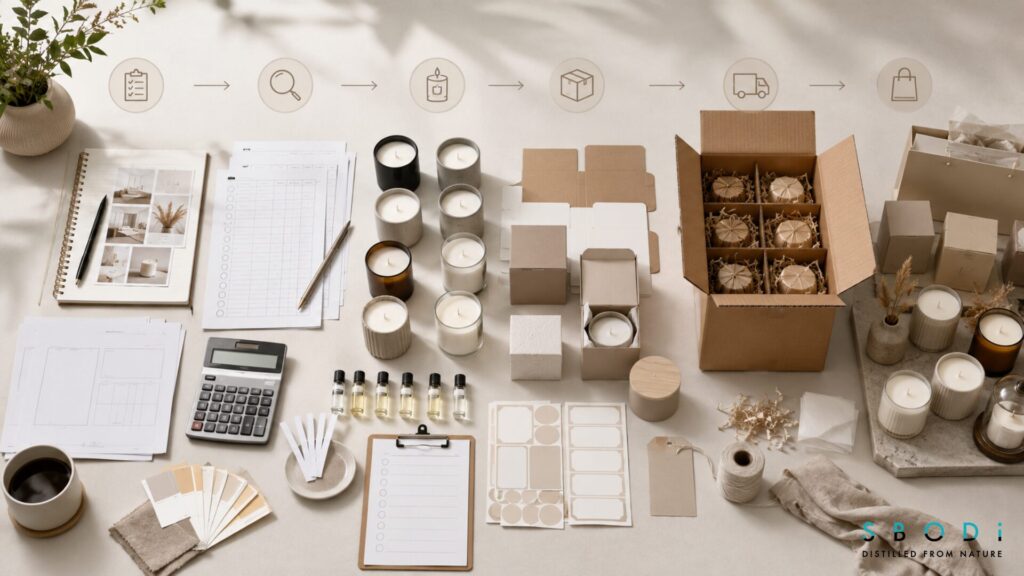 Wholesale candle sourcing process for boutique retailers