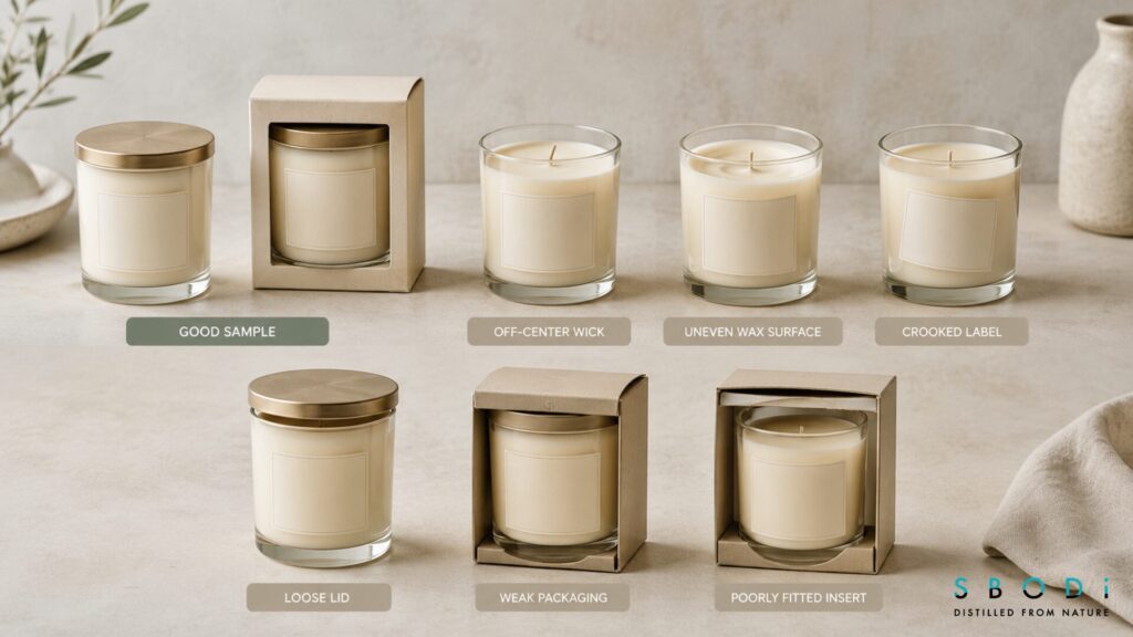 Common quality and packaging mistakes in sample candles