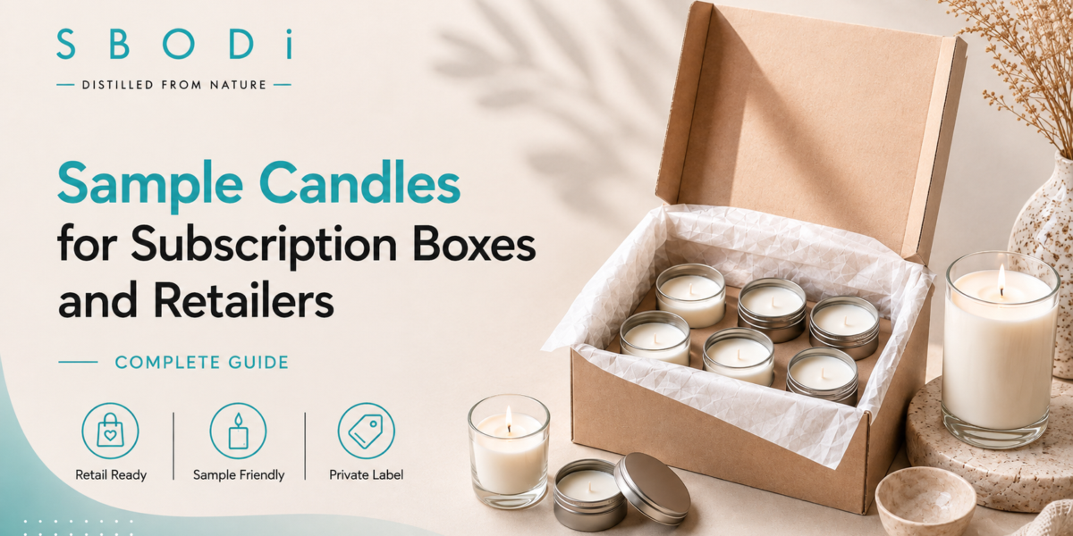 Sample candles for subscription boxes and retail fragrance discovery