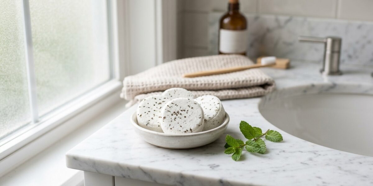 Peppermint shower steamers for a fresh morning shower routine